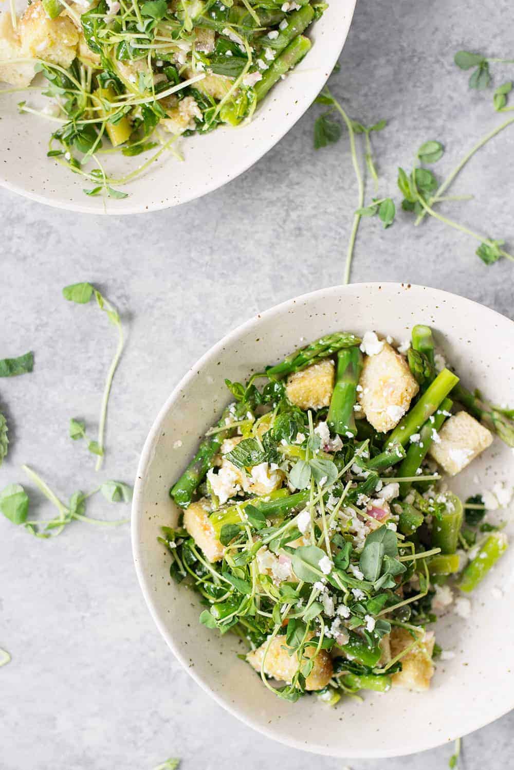 Spring Panzanella Salad with Asparagus 3 Spring Panzanella Salad