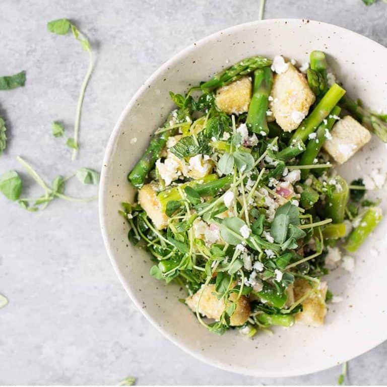 Spring Panzanella Salad With Asparagus