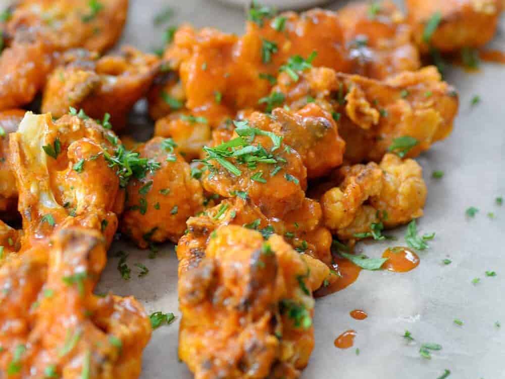 Sriracha cauliflower buffalo wings