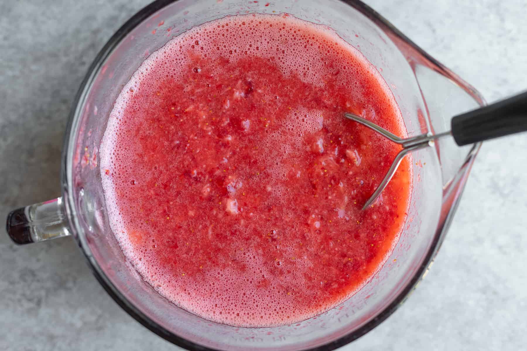 crushed strawberries for jam