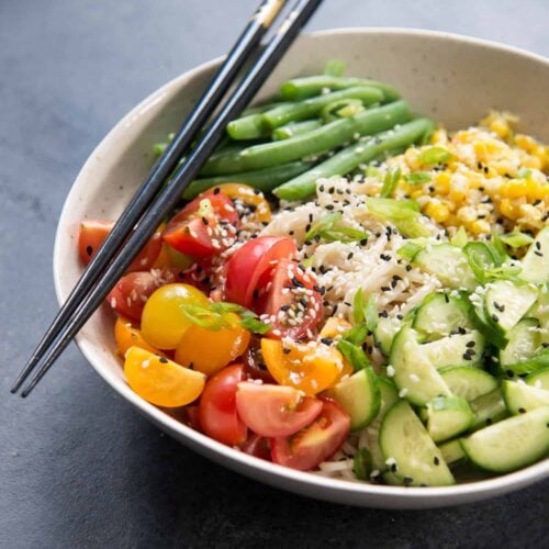 Summer Ramen Noodle Salad 8 Summer Ramen Noodle Salad! You'Ve Gotta Try This Cold Salad Filled With Ramen Noodles, Green Beans, Tomatoes, Cucumbers, Corn And A Ponzu Sauce. Vegan | Www.delishknowledge.com