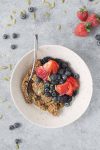 bowl of vegan baked oatmeal