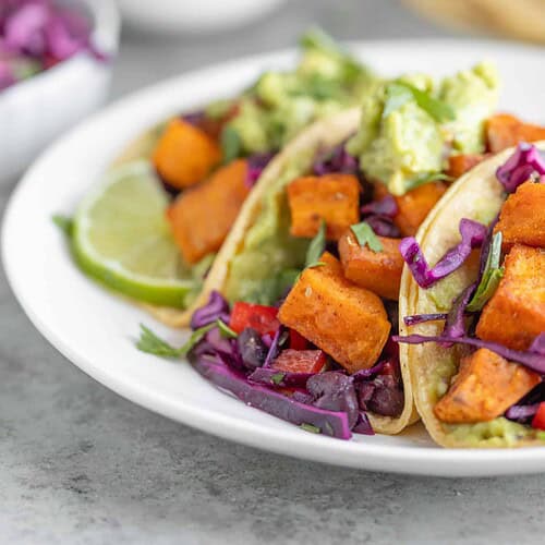 Close Up Of Sweet Potato Tacos