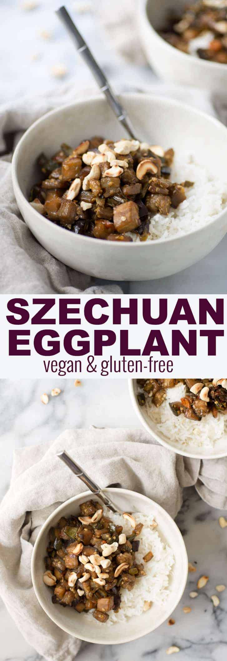 Szechuan Eggplant! This spicy eggplant is so delicious, a must-make! If you like spicy food then you must try this one. Vegan and Gluten-Free. | www.delishknowledge.com
