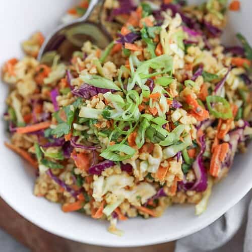 Millet Salad With Peanut Sauce And Veggies