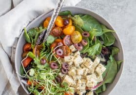 Vegan Tofu Feta Recipe for Greek Salad