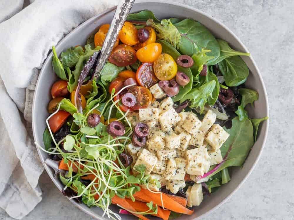 Vegan Tofu Feta Recipe For Greek Salad
