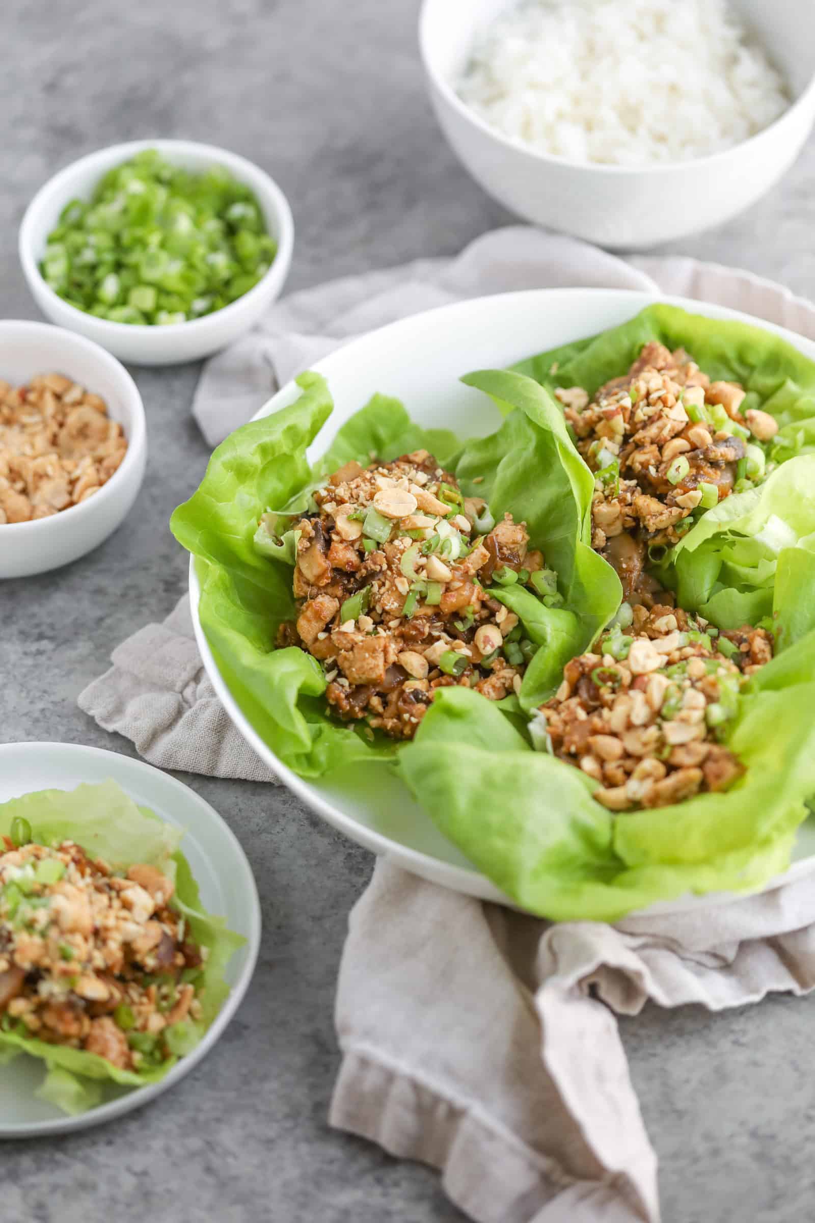 Vegan Peanut Tofu Lettuce Wraps - Delish Knowledge