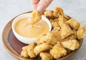 tofu nuggets with honey mustard dipping sauce