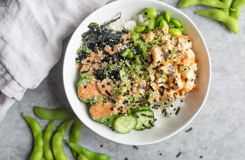 Tofu Poke Bowl - Delish Knowledge