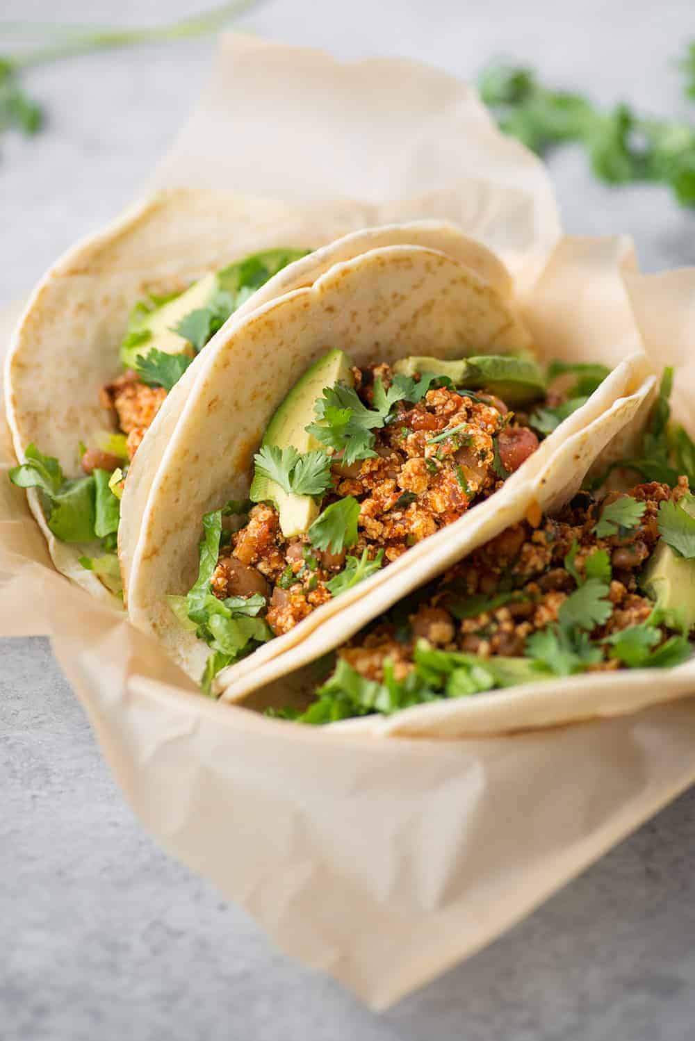 Copycat Chipotle Tofu Sofritas Recipe (Vegan) 6 Side Image Of The Tofu Sofrita Tacos On A Plate Ready To Be Served