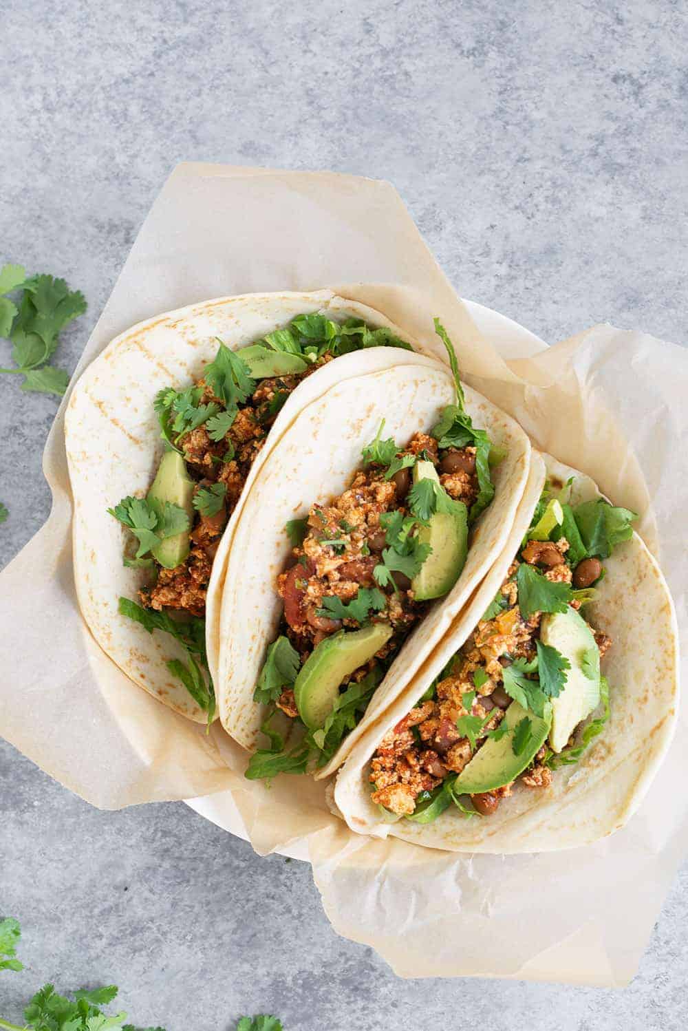 Copycat Chipotle Tofu Sofritas Recipe (Vegan) 2 Three Tacos Filled With Sofritas