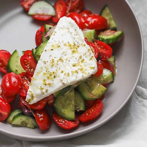 Traditional Greek Salad (Horiatiki Recipe) 7 Greek Salad With Tomatoes, Cucumbers And Feta