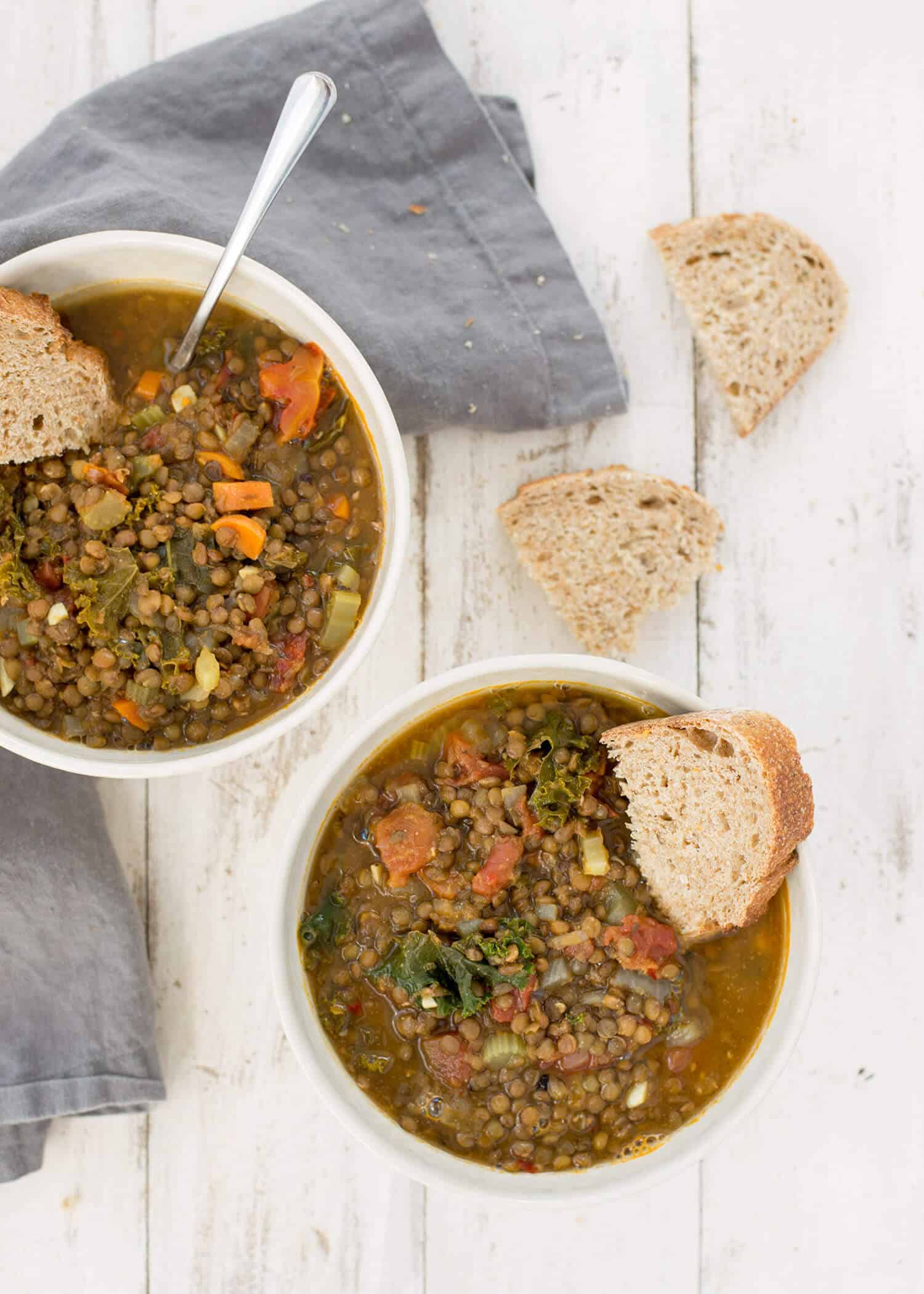 Tuscan Lentil Soup! Healthy Lentil Soup With An Italian Flair. So Delicious And Perfect For Winter! Gluten-Free And Vegan