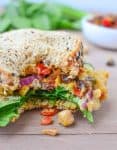 The Ultimate Chickpea Salad Deli Sandwich! Chickpea salad, homemade peach chutney, curry mayo. Vegan and easily gluten-free | www.delishknowledge.com