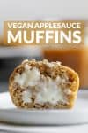 Vegan Applesauce Muffins with texts