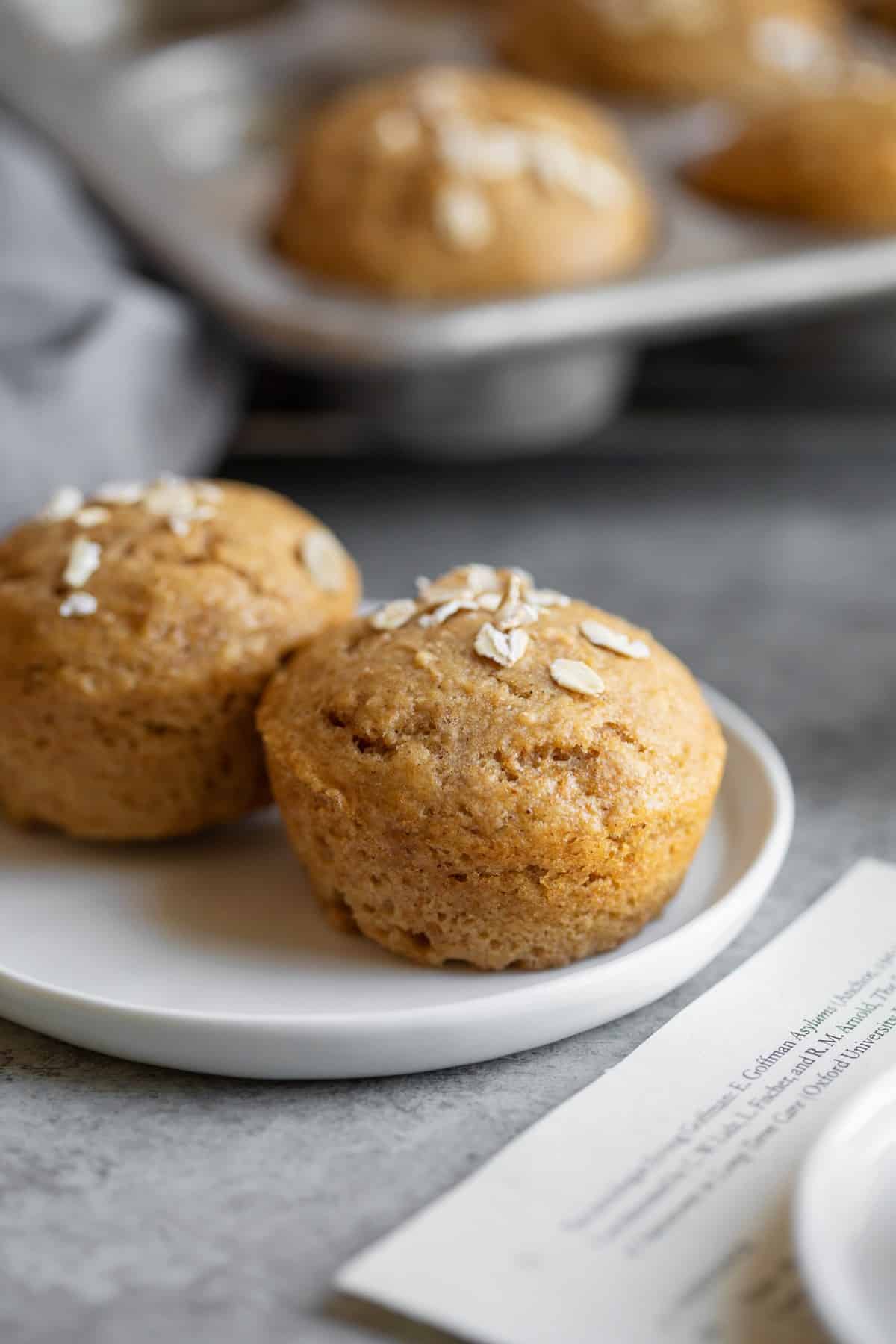 Vegan Applesauce Muffins On A Plate