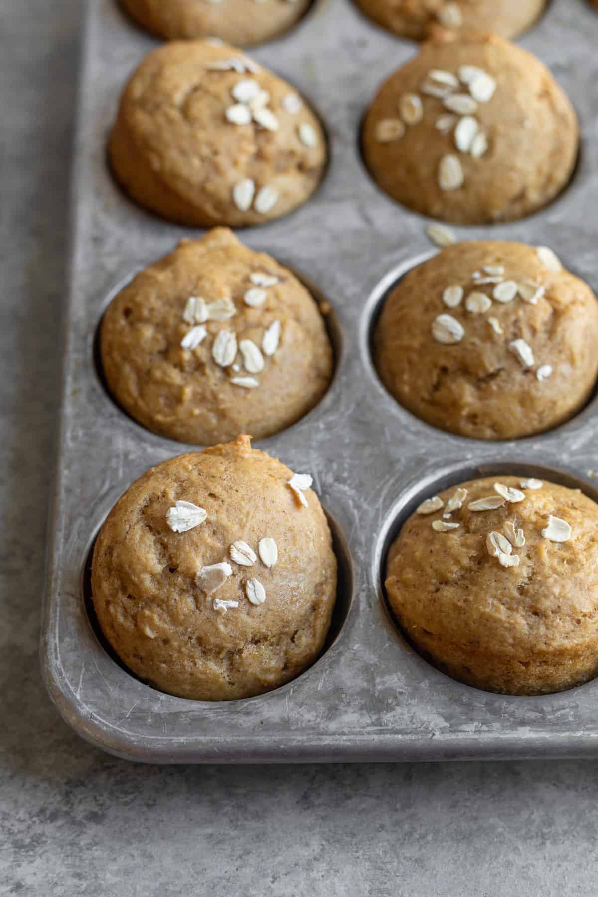 applesauce muffins in a tin