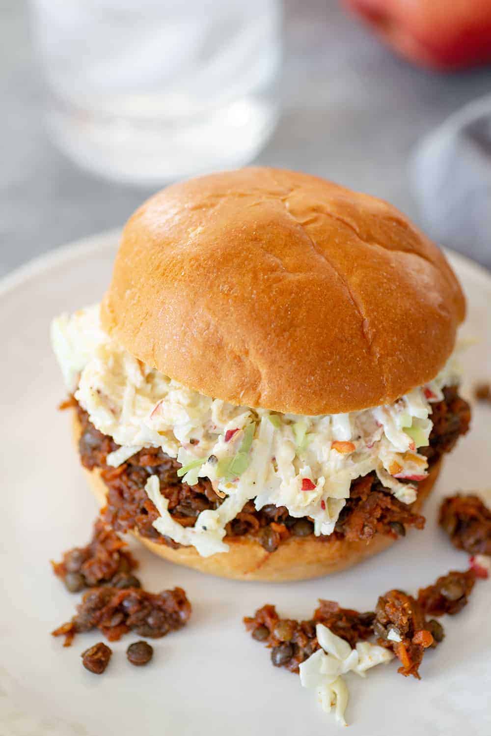 vegan lentil BBQ sandwiches