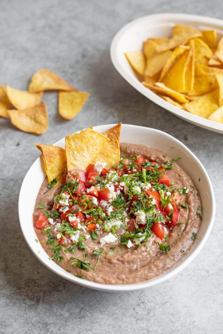 Vegan Bean Dip (With Homemade Tortilla Chips)
