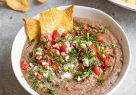 Vegan Bean Dip (With Homemade Tortilla Chips)
