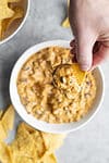 chili cheese dip with chips