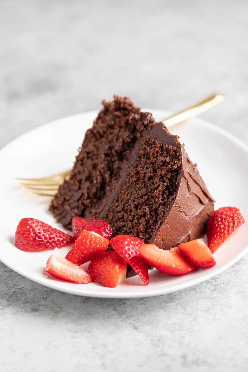 Big Slice Of Chocolate Cake With Berries