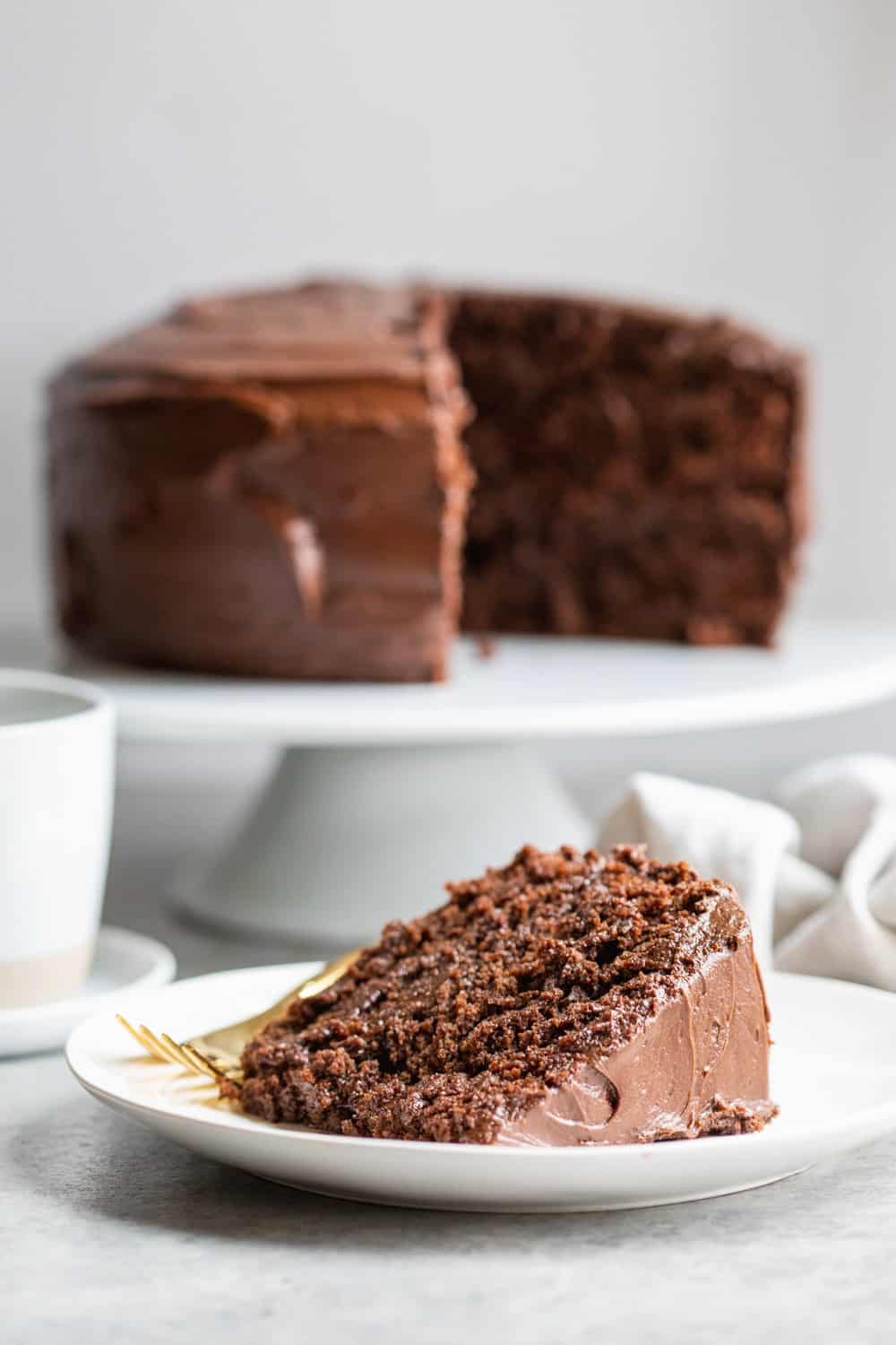 Chocolate Cake Slice With Frosting