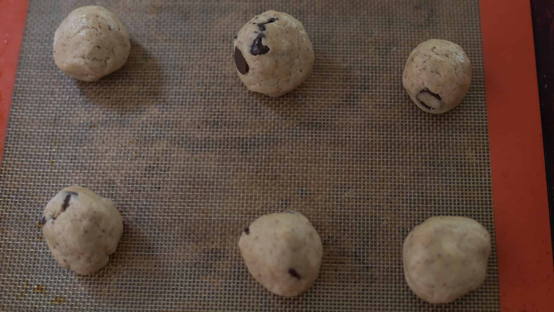 cookie dough on a baking sheet