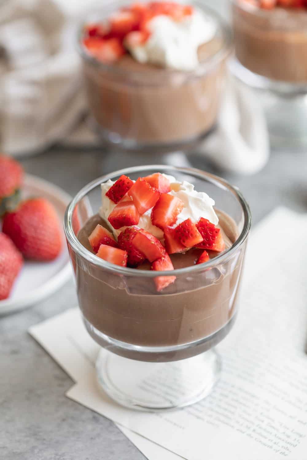 Vegan Pudding In A Glass With Berries 