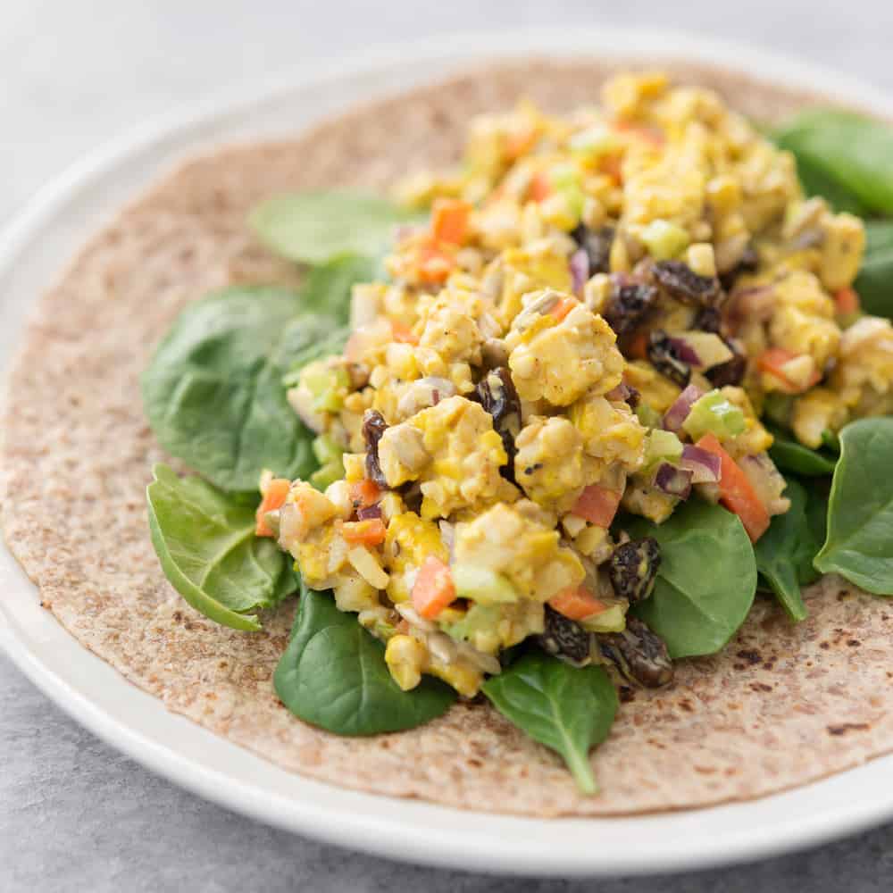 Curry Tempeh Salad Wrap Delish Knowledge