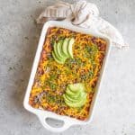 Healthy Vegan Enchilada Casserole with Sauce
