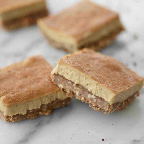 Vegan Espresso Cheesecake Bars 8 Vegan Espresso Cheesecake Bars! You Will Love These Creamy, Dairy-Free Cheesecake Bars. An Almond And Walnut Crust Topped With A Creamy Espresso Vanilla Cheesecake Filling. A Must-Make For The Holidays! | Www.delishknowledge.com