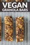 two granola bars on a cooling rack