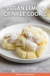 Vegan Lemon Crinkle Cookie