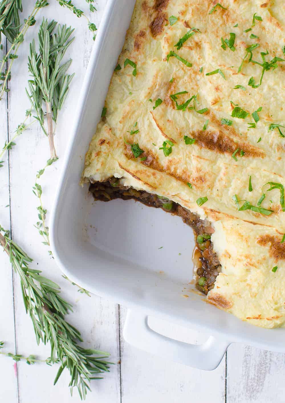 Lentil Shepherd'S Pie! A Rich, Vegan Lentil Stew Topped With Homemade Mashed Potatoes. | Www.delishknowledge.com