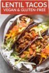 Lentil Vegan Tacos with texts