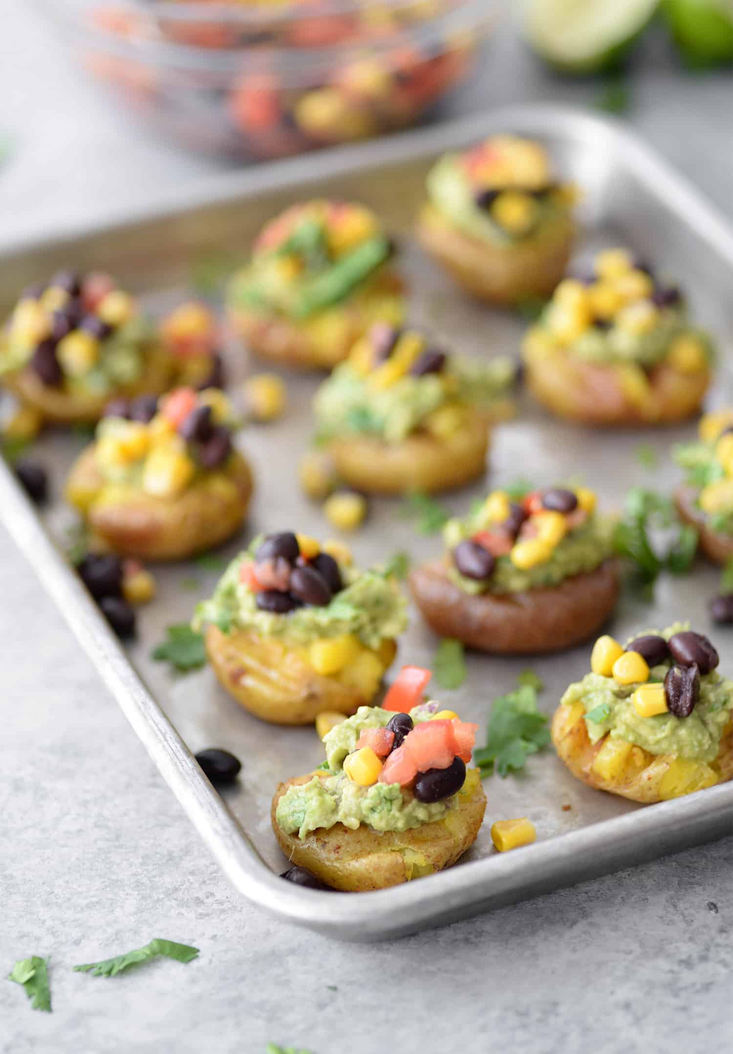 Vegan Loaded Smashed Potatoes! 