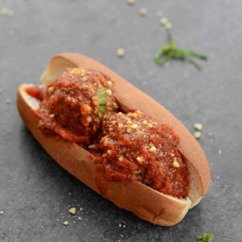 Vegan Meatball Sandwiches! If You Love Meatball Sandwiches, Then You'Ve Gotta Try This Vegan Version. Chickpea Meatballs Smothered In Marinara Sauce And Homemade Vegan Parmesan. Meatballs Freeze Well! | Www.delishknowledge.com