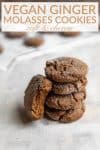 vegan molasses cookies with texts