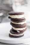 homemade oreo cookies stacked