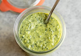 jar of vegan pesto