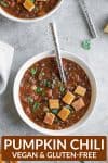 Vegan Pumpkin Chili with texts