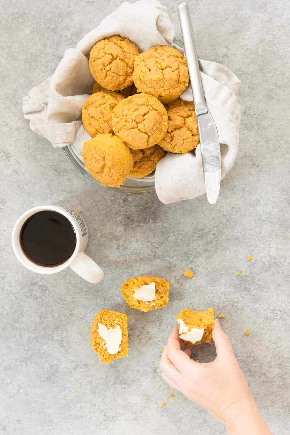 vegan pumpkin cornbread muffins