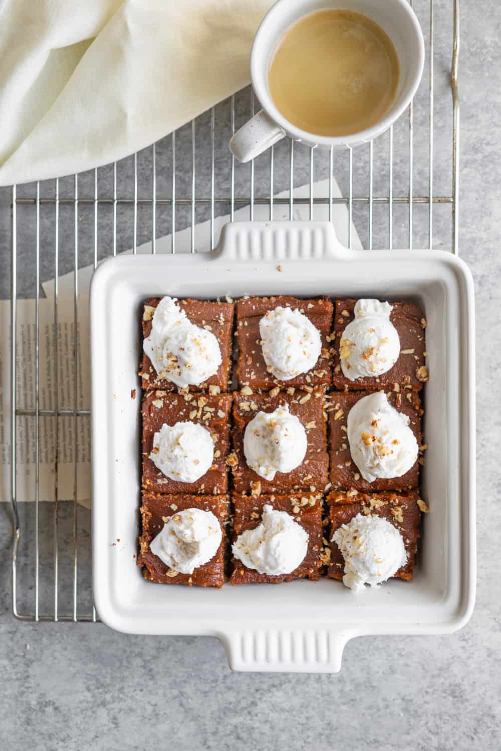 Baking Dish With Pumpkin Pie Pecan Bars