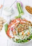 Vegan and Gluten Free Ranch Bowls! These salads bowls are packed with vegetables and ranch roasted chickpeas! 250 calories, 11g fiber, 12g protein. | www.delishknowledge.com