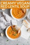 Red Lentil Soup Recipe with texts