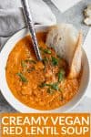 Lentil Soup Recipe with texts