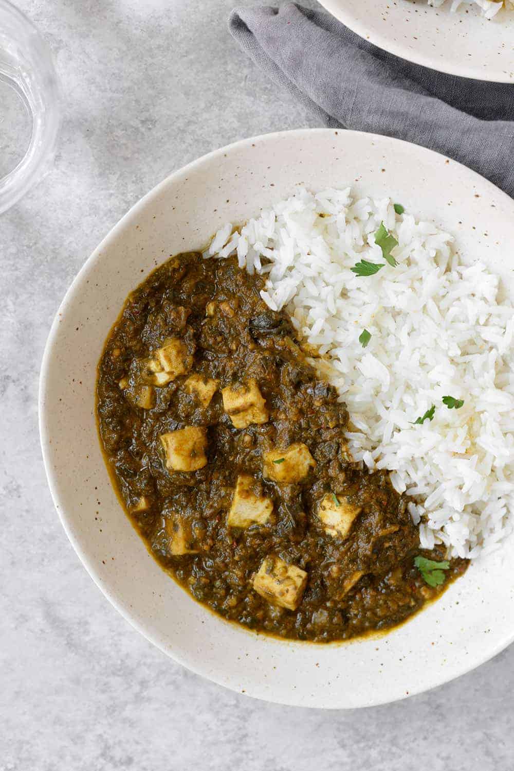 slow cooker vegan saag paneer