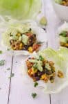 Vegan Taco Lettuce Wraps! High Protein, Lower Calorie Tacos! Spicy Tempeh And Black Bean Taco Meat Wrapped Inside Crispy Lettuce Leaves With Creamy Avocado. | Vegetarian, Vegan And Glutenfree | Www.delishknowledge.com